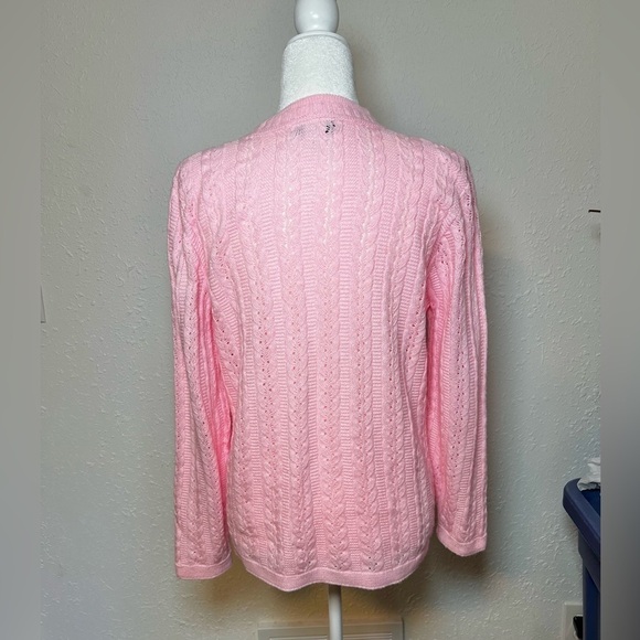 VNTG Glamor Knit Barbiecore Pink Knit Cardigan - Picture 3 of 7